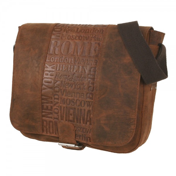 Schultertasche Space Bull & Hunt city cognac - mit